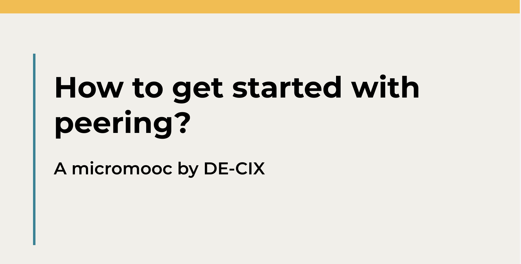 How to get started with peering?